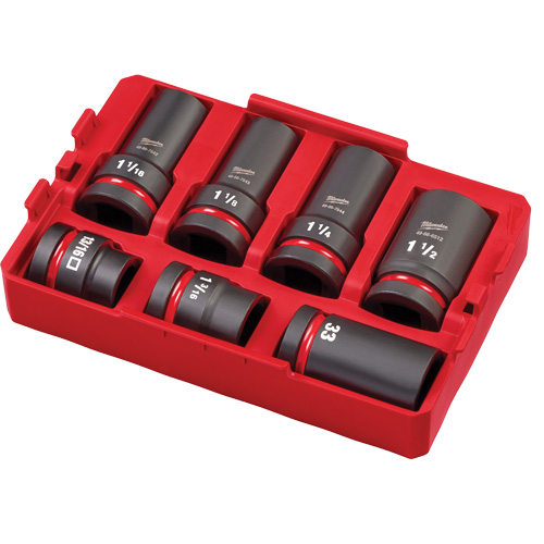 Packout Shockwave Impact Duty Metric & SAE Wheel Service Socket Set, 7 Pieces, 1" Drive Size Moffatt Supply & Specialties
