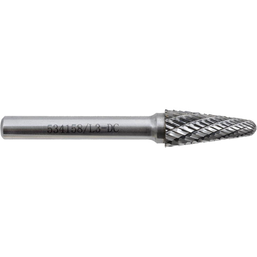 L3-DC JET-KUT Taper Shape Bur 9 (Radius End), 3/8" Dia. Moffatt Supply & Specialties