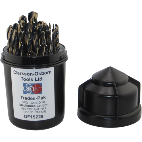 Two-Tone 29-Piece Mechanic's Drill Set, High Speed Steel Moffatt Supply & Specialties