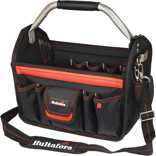 Porte-outils de 14" &agrave; dessus ouvert, Polyester balistique, Noir/Rouge Moffatt Supply & Specialties