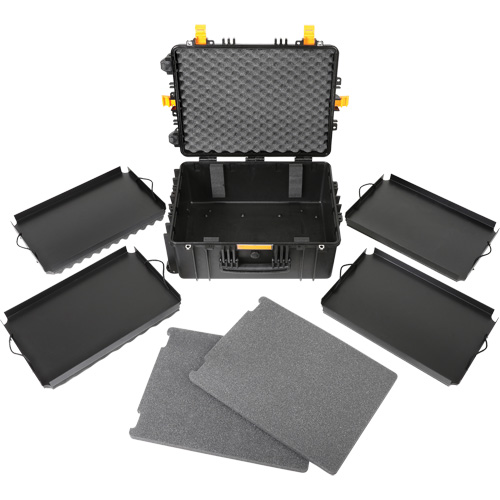 Heavy-Duty Portable Rolling Tool Case, 18-3/5" W x 24-3/5" D x 11-1/2" H, Black Moffatt Supply & Specialties