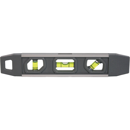 Niveau torpille, 9" lo, Aluminium, 3 fioles, Magn&eacute;tique Moffatt Supply & Specialties