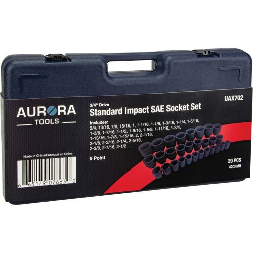 SAE Socket Set, 29 Pcs, Impact, 3/4" Drive Size Moffatt Supply & Specialties