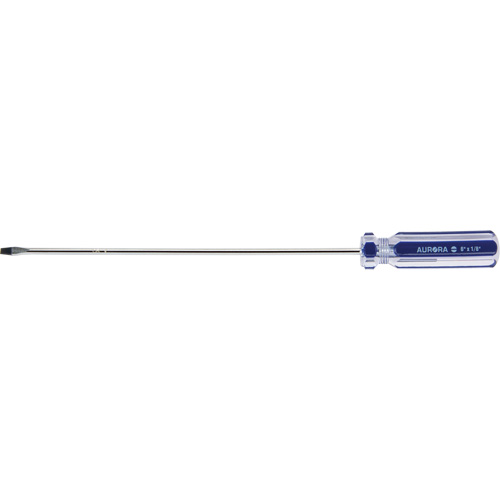 Tournevis &agrave; fente bleu transparent avec bandes, Tige de 1/8", Ronde, Prise en Plastique Moffatt Supply & Specialties