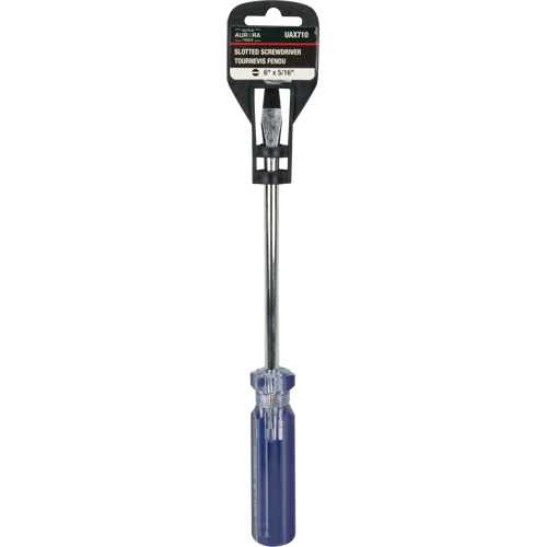 Blue Transparent Striped Slotted Screwdriver, 5/16" Tip, Round, Plastic Handle Moffatt Supply & Specialties