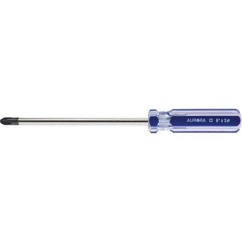 Blue Transparent Striped Philips Screwdriver, #3, Plastic Handle Moffatt Supply & Specialties