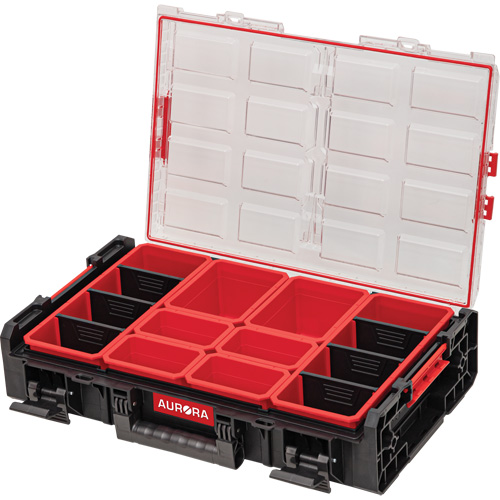 Arx&reg; 2X-Large Organizer with Bins, 23" x 15-1/5" x 6-4/5", Black Moffatt Supply & Specialties