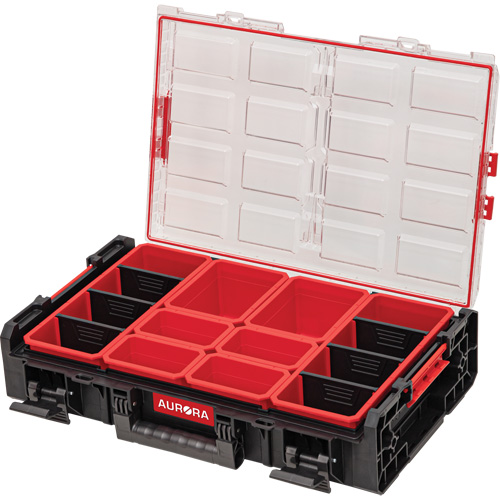 Arx&reg; X-Large Organizer with Short Bins, 23" x 15-1/5" x 5", Black Moffatt Supply & Specialties