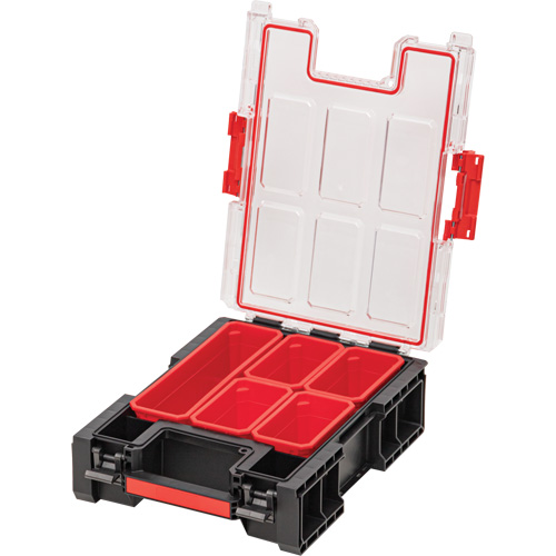 Arx&reg; Medium Tall Organizer with Bins, 10-2/5" x 14-3/10" x 4-1/5", Black Moffatt Supply & Specialties