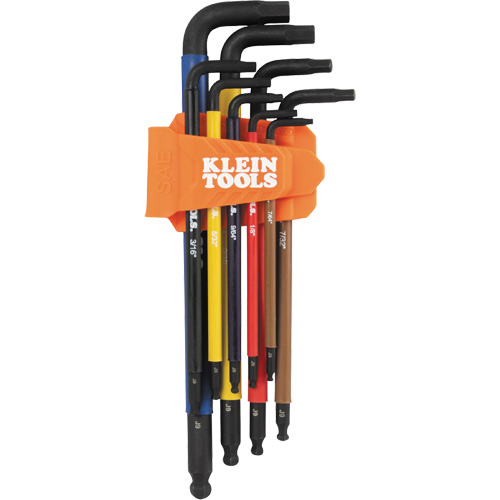 Jeu de cl&eacute; hex de style L extra longues et chromocod&eacute;es avec support, 9 mcx, Imp&eacute;rial Moffatt Supply & Specialties