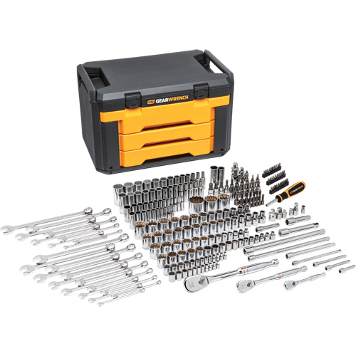 12-Point Mechanics Tool Set in 3 Drawer Storage Box Moffatt Supply & Specialties