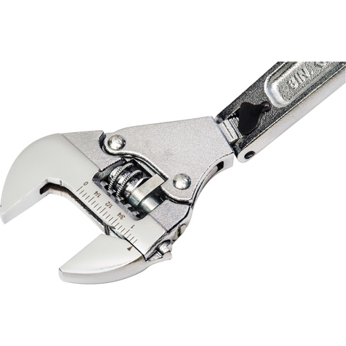 Adjustable Ratcheting Flex Wrench, 8" L, 2-27/50" Max Width, Chrome/Polished Moffatt Supply & Specialties