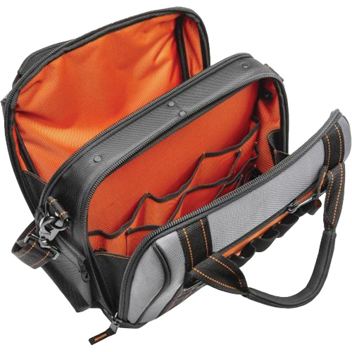 14" Tradesman Closed Top Tool Bag, Polyester, 32 Pockets, Black/Grey Moffatt Supply & Specialties