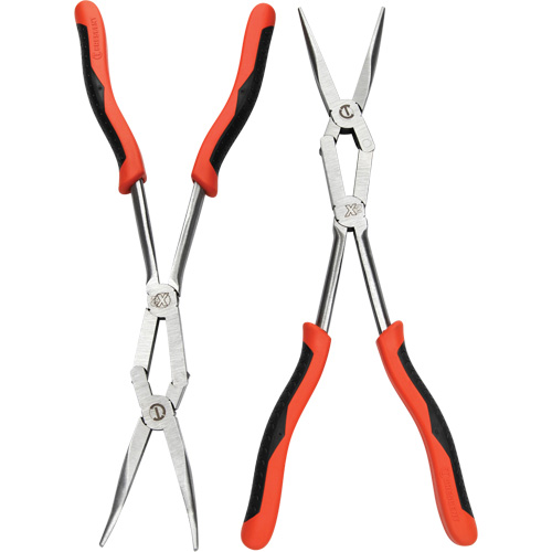 X2 Straight and Bent Long Nose Dual Material Plier Set, 2 Pieces Moffatt Supply & Specialties