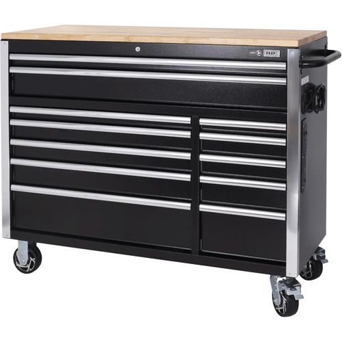 HDRC5212 HD Series Roller Cabinet, 12 Drawers, 51-1/4" W x 21" D x 40-3/10" H, Black Moffatt Supply & Specialties