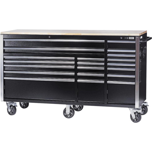 HDRC7220 HD Series Roller Cabinet, 20 Drawers, 72" W x 24" D x 42-3/10" H, Black Moffatt Supply & Specialties