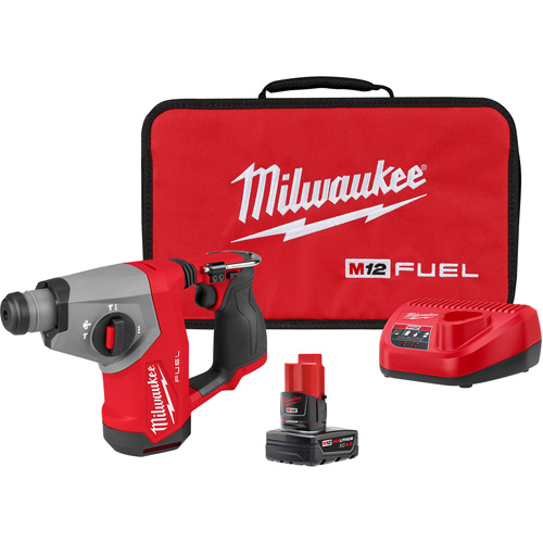 M12 FUEL 5/8” SDS Plus Rotary Hammer Kit, 12 V, 5/8", 1214 RPM Moffatt Supply & Specialties