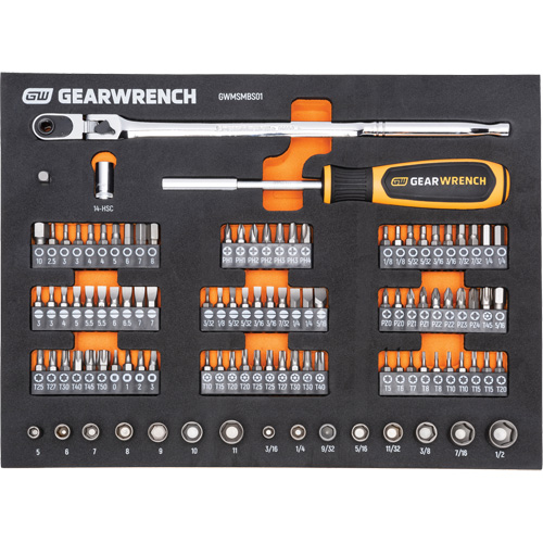 Jeu d'outils de m&eacute;canicien dans des plateaux modulaires en mousse avec conteneur de rangement, 194 morceaux Moffatt Supply & Specialties
