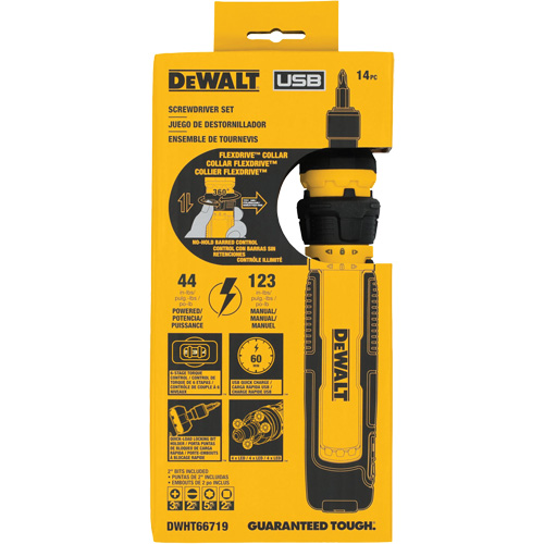 Jeu de tournevis sans fil de 14 morceaux avec commande FLEXDRIVE, 4 V, 44 lb-po/5 Nm couple max. Moffatt Supply & Specialties