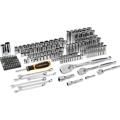1/4", 3/8”, & 1/2" Drive 90T SAE/MM Mechanics Hand Tool Set Moffatt Supply & Specialties