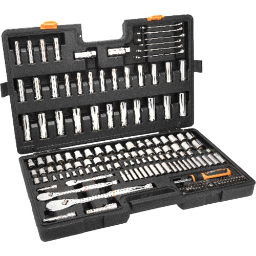 1/4", 3/8”, & 1/2" Drive 90T SAE/MM Mechanics Hand Tool Set Moffatt Supply & Specialties