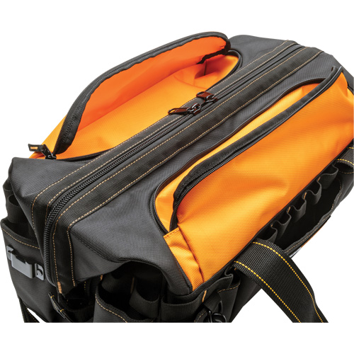 Sac &agrave; outils de 20" pour les professionnels, Nylon, 33 pochettes, Noir/Orange Moffatt Supply & Specialties