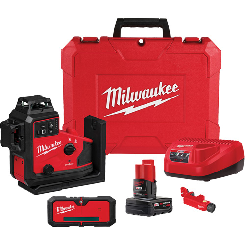 Laser vert &agrave; 3 plans sur 360° M12 avec r&eacute;cepteur et alignement automatique Moffatt Supply & Specialties