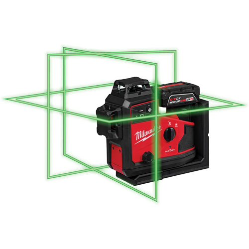 Laser vert &agrave; 3 plans sur 360° M12 avec r&eacute;cepteur et alignement automatique Moffatt Supply & Specialties