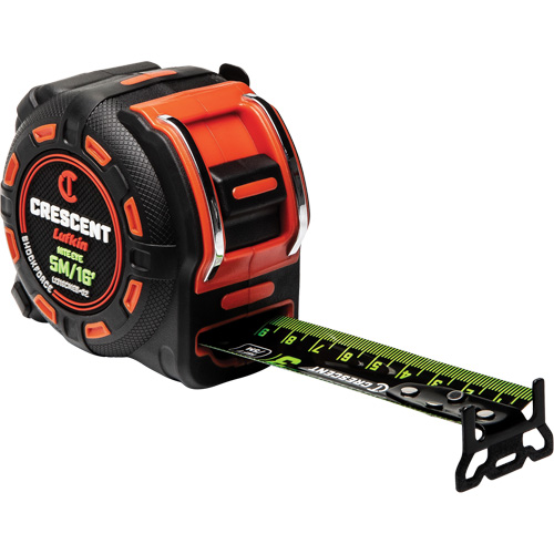Shockforce NITE EYE Tape Measure, 1-1/4" x 16'/5 m, Metric/SAE Graduations Moffatt Supply & Specialties