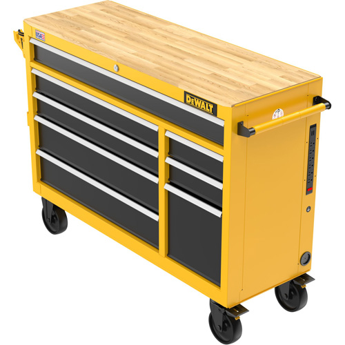 Heavy-Duty Mobile Workstation, 8 Drawers, 52" W x Yellow Moffatt Supply & Specialties