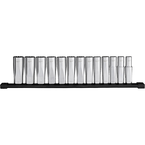 12-Point Deep Well Metric Socket Set, 13 Pcs, 1/2" Drive Size, Deep Moffatt Supply & Specialties