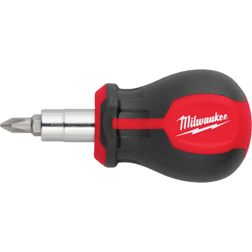 6-in-1 Stubby Multi-Bit Screwdriver, 3" L, Cushion Grip Handle Moffatt Supply & Specialties