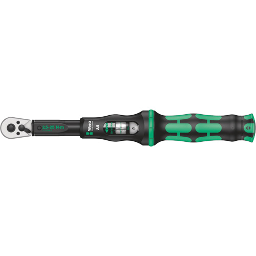 Click-Torque A 5 Torque Wrench with Reversible Ratchet, Click, 1/4" Square Drive, 2.5 - 25 Nm Moffatt Supply & Specialties
