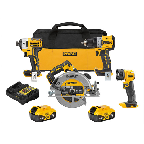 Ensemble de quatre outils combin&eacute;s sans fil et sans balai XR, Lithium-ion, 20 V Moffatt Supply & Specialties