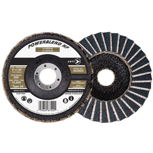 POWERBLEND NF Flap Disc, 5" x 7/8", Type 29, Z60 Grit, Zirconia Alumina Moffatt Supply & Specialties