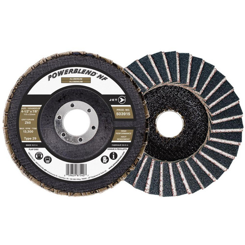 Disque &agrave; lamelles POWERBLEND NF, 4-1/2" x 7/8", Type 29, Grain Z60, Alumine de zirconium Moffatt Supply & Specialties
