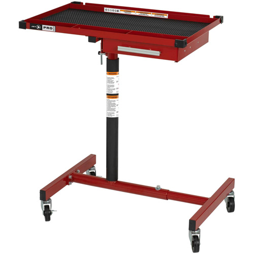 JUHT-220S Adjustable-Height Under-Hood Tool Tray, 1 Drawers, 19-7/8" L x 28-3/4" W x 47-3/4" H, Black/Red Moffatt Supply & Specialties