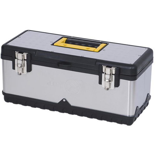 Coffre &agrave; outils portatif en acier inoxydable JPSTB-20, 9-63/100" P x 20" la x 8-7/8" h, Noir/Argent Moffatt Supply & Specialties