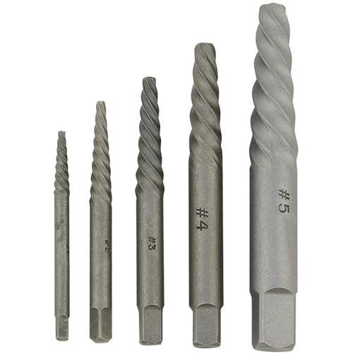 JSSE-5S Spiral-Type Screw Extractor Set, Alloy Steel Moffatt Supply & Specialties