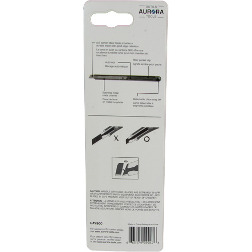 Couteau d'usage g&eacute;n&eacute;ral de 9 mm READYEDGE, Acier inoxydable, Prise en Plastique Moffatt Supply & Specialties