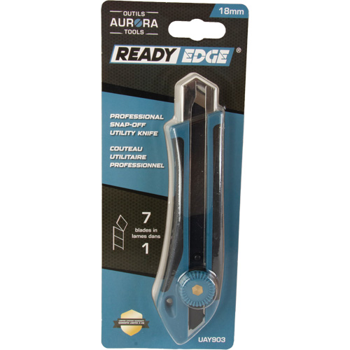 Couteau professionnel de 18 mm READYEDGE, Acier inoxydable, Robuste, Prise en Caoutchouc Moffatt Supply & Specialties