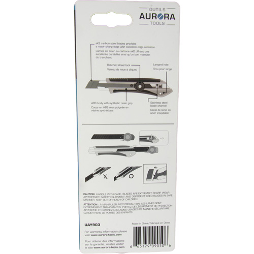 Couteau professionnel de 18 mm READYEDGE, Acier inoxydable, Robuste, Prise en Caoutchouc Moffatt Supply & Specialties