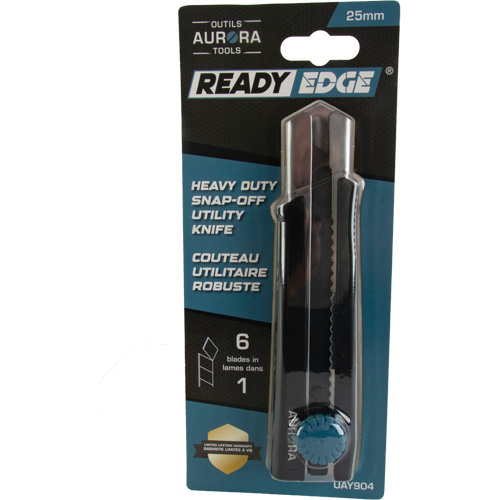 Couteau r&eacute;tractable de 25 mm READYEDGE, Acier inoxydable, Robuste, Prise en Caoutchouc Moffatt Supply & Specialties