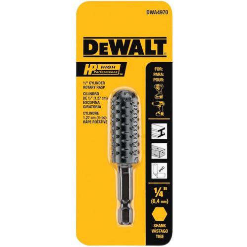 R&acirc;pe rotative cylindrique haute performance 1/2" avec tige hexagonale 1/4" Moffatt Supply & Specialties