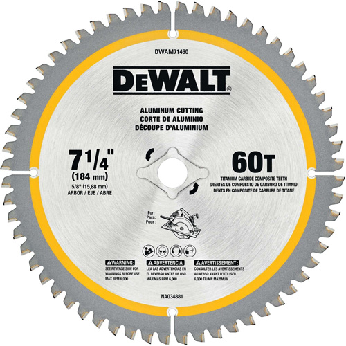 Lame circulaire en acier avec pointes en carbure de tungst&egrave;ne, 7-1/4", 60 dents, Pour Non ferre Moffatt Supply & Specialties