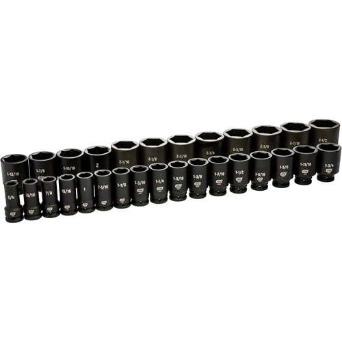 Jeu de douilles SAE &agrave; 6 pans, 29 Mcx, Chocs, Prise de 3/4", Profond Moffatt Supply & Specialties