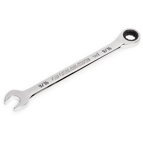 90-Tooth 12 Point Ratcheting Combination Wrench, 12 Point, 9/16", Chrome Finish Moffatt Supply & Specialties