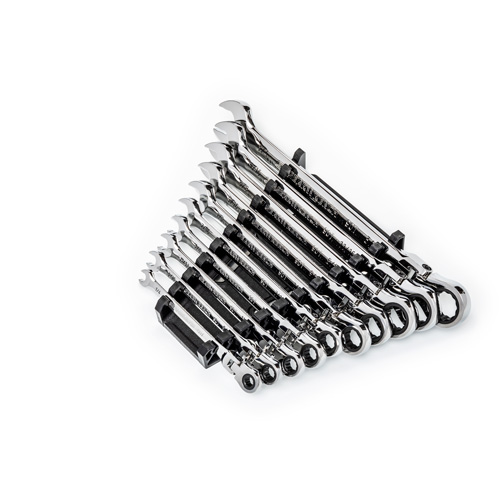 Jeu de cl&eacute;s SAE &agrave; 12 pans et 90 dents, T&ecirc;te articul&eacute;e/Combinaison &agrave; cliquet, 10 morceaux, Imp&eacute;rial Moffatt Supply & Specialties