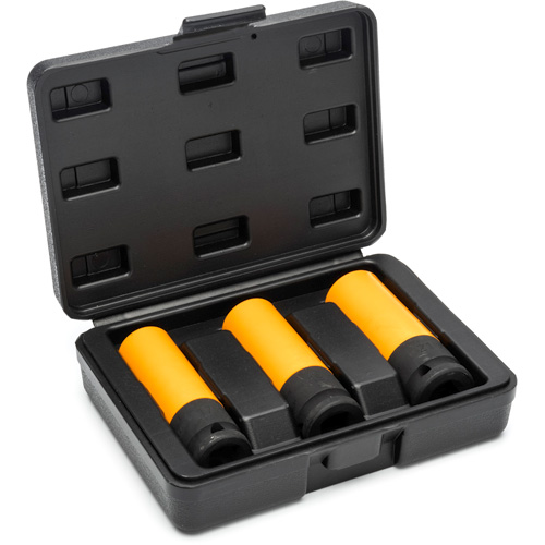 Metric High-Strength Wheel Protector Socket Set, 3 Pcs, Impact, 1/2" Drive Size, Deep Moffatt Supply & Specialties