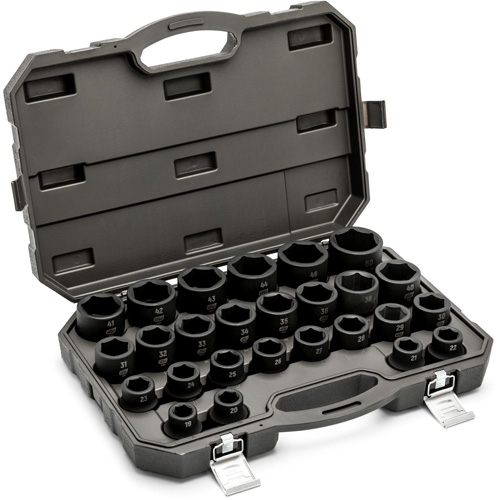 6 Point Metric Socket Set, 26 Pcs, Impact, 3/4" Drive Size Moffatt Supply & Specialties